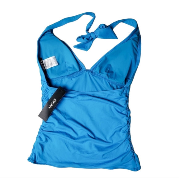 DKNY Runched Halter Tankini Bikini Swim Top - Picture 3 of 4